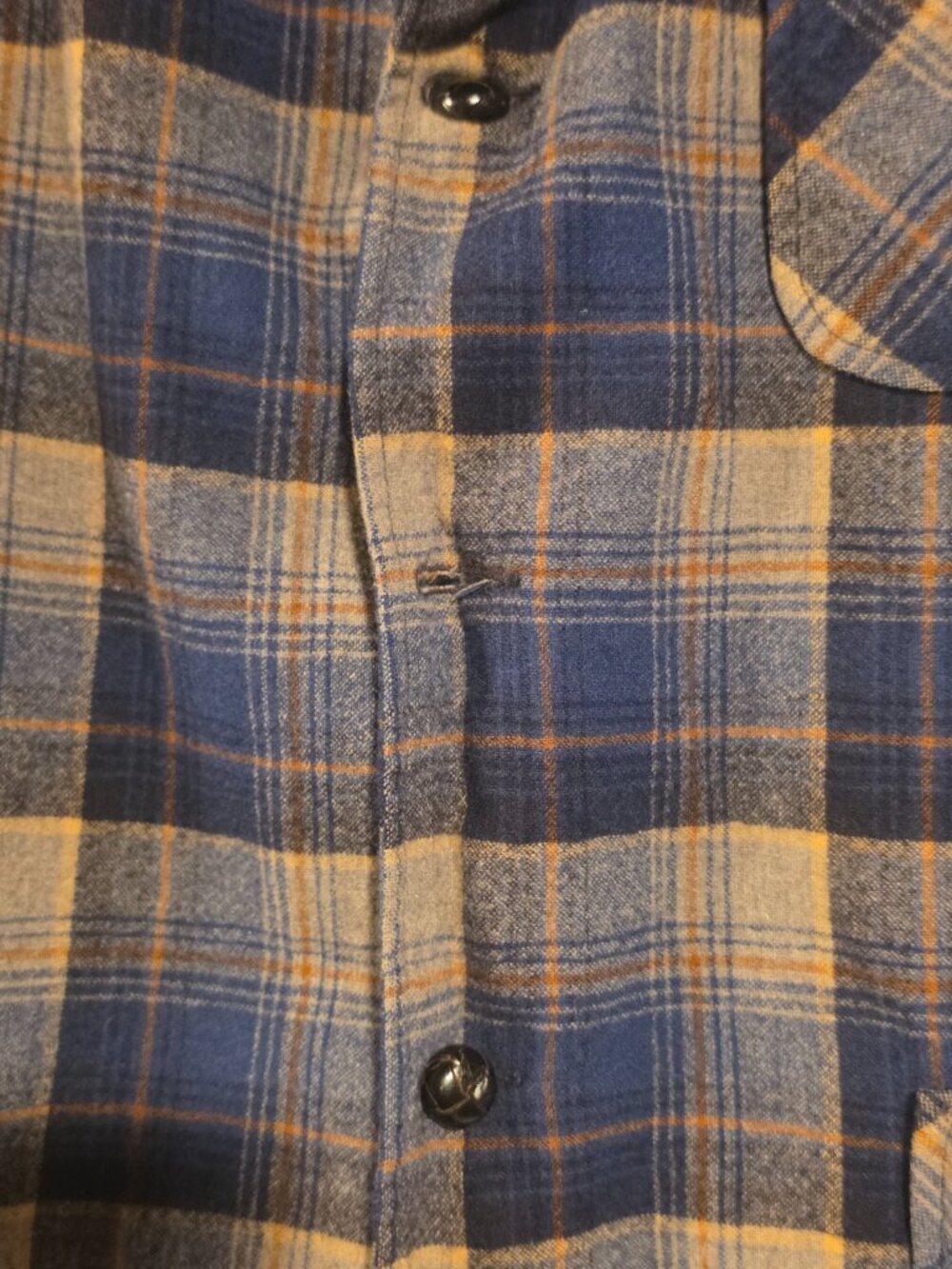 Pendleton Blue Tan Plaid Wool Board Shirt Jacket - Picture 5 of 6